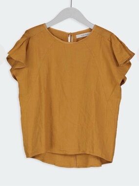 Humanoid Size M • Linen Short Sleeve Blouse.